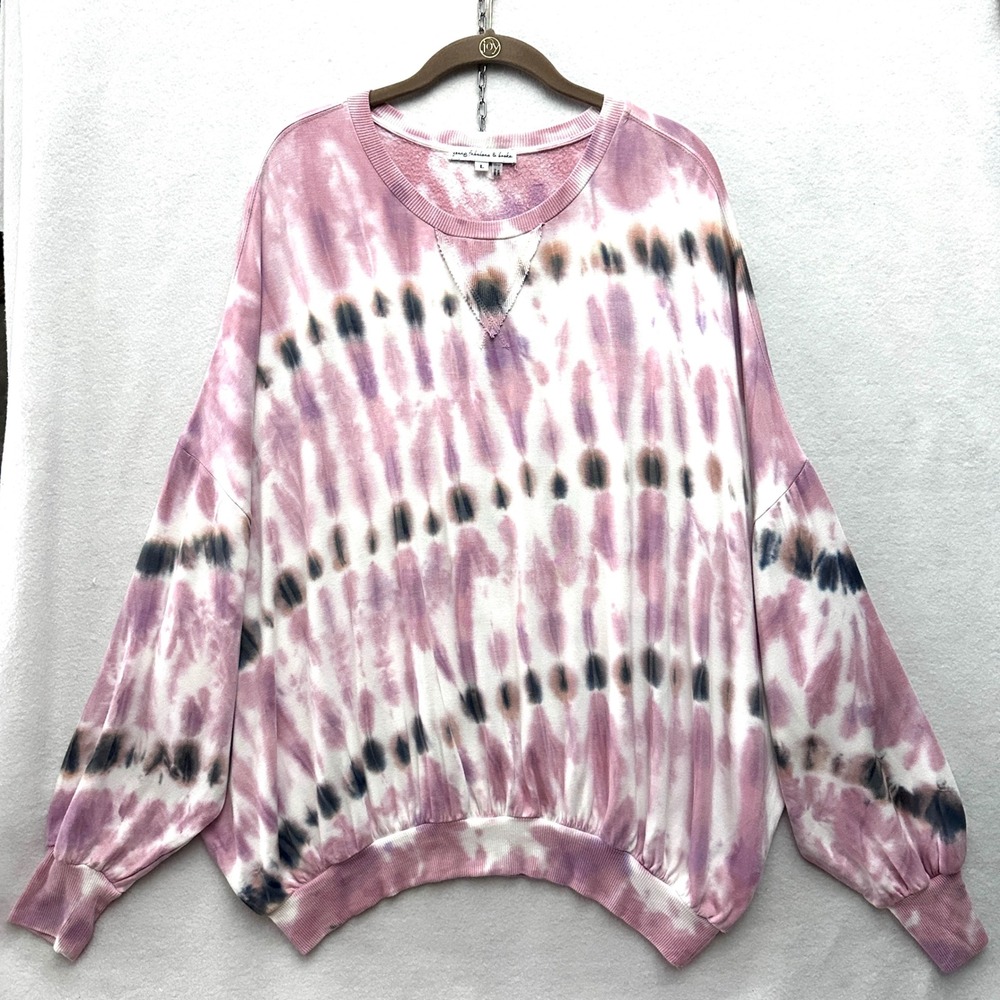 Young Fabulous & Broke YFB Juliette Tie Dye Oversized Sweatshirt Pullover Large